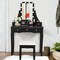 Modern Makeup Vanity Set with 10 LED Lights and 5 Storage Drawers and Comfortable Cushioned Stool, Mirror
